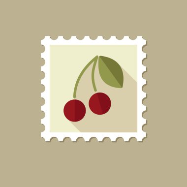 Uzun gölge ile kiraz düz pul