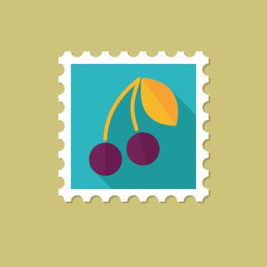 Uzun gölge ile kiraz düz pul