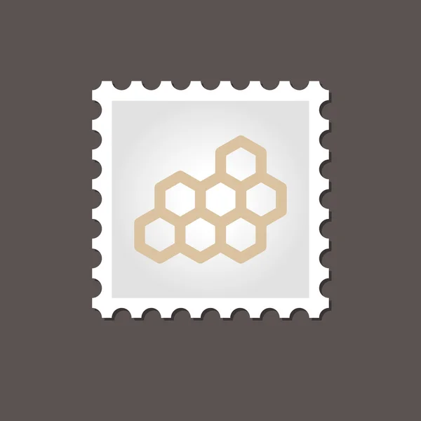 Honingraat bee stempel. Overzicht vectorillustratie — Stockvector