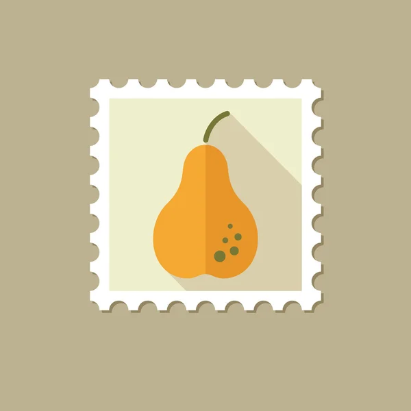 Poire timbre plat avec ombre longue — Image vectorielle