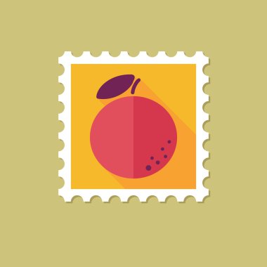 Uzun gölge ile turuncu düz pul