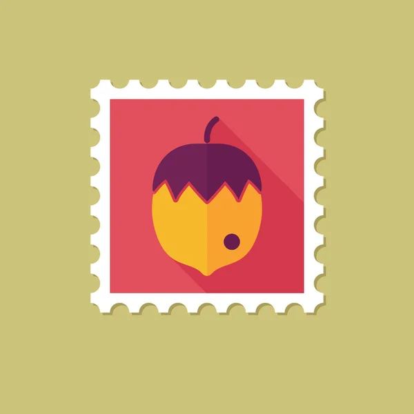 Écrou timbre plat avec ombre longue — Image vectorielle