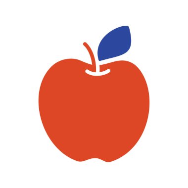 Ekte yaprak olan bir elmanın temiz, basit bir vektör silüeti, eğitim materyalleri, sağlıklı yaşam tarzı terfileri ve tarım temaları için mükemmel..