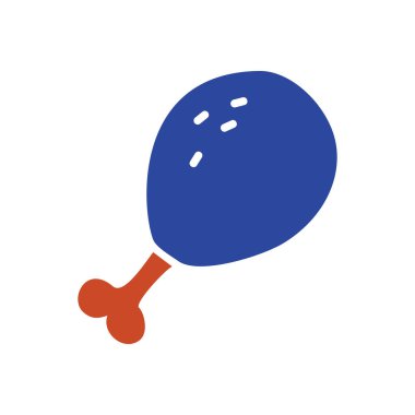 Kızarmış tavuk butunun temiz, siyah-beyaz ana hatlı vektör ikonu. Bu tasarım menüler, yemek blogları ve yemek pişirme ve yemekle ilgili her proje için mükemmeldir..