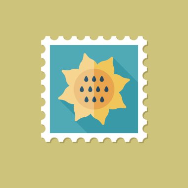 Uzun gölge ile ayçiçeği düz pul