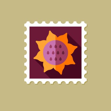 Uzun gölge ile ayçiçeği düz pul