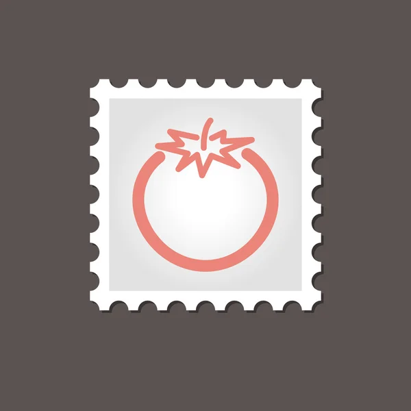 Timbre tomate. Illustration vectorielle de contour — Image vectorielle