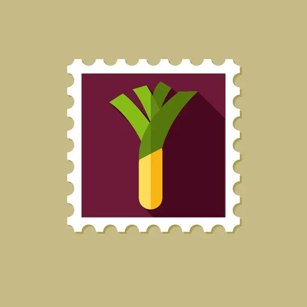 Poitrine timbre plat avec ombre longue — Image vectorielle