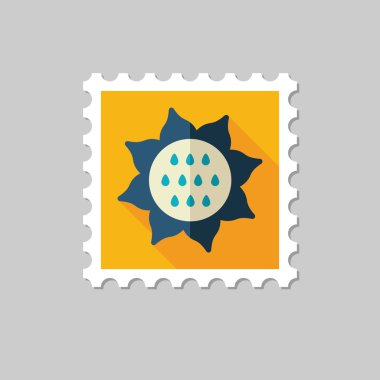 Uzun gölge ile ayçiçeği düz pul