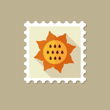 Uzun gölge ile ayçiçeği düz pul