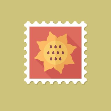 Uzun gölge ile ayçiçeği düz pul