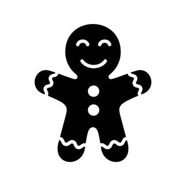 Noel kurabiyesi kahverengi vektör katı simgesi. Kış işareti. Olay ve tatil web sitesi için grafik sembolü ve uygulama tasarımı, logo, uygulama, UI