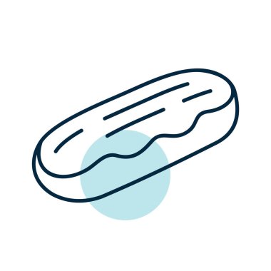 Lezzetli kremayla kaplı klasik bir Fransız ekininin kısmi renk dolgusu olan doğrusal bir simge. Pasta dükkanı ve şekerleme konsepti için ideal..