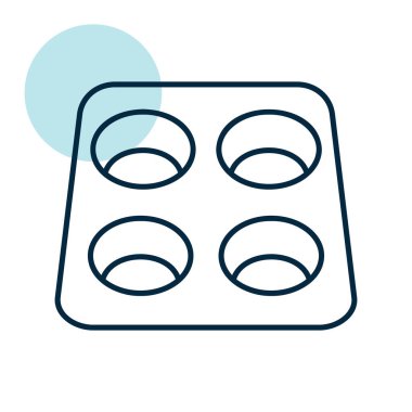 Kısmi renk dolgusu olan doğrusal bir simge kek ya da kek için klasik bir tava gösteriyor. Mutfak gereçleri ve yemek pişirmek için ideal..