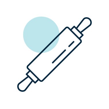 Klasik bir mutfak raptiyesinin kısmi renk dolgusu olan doğrusal bir simge. Pişirme, pişirme ve mutfak aletleri için idealdir..