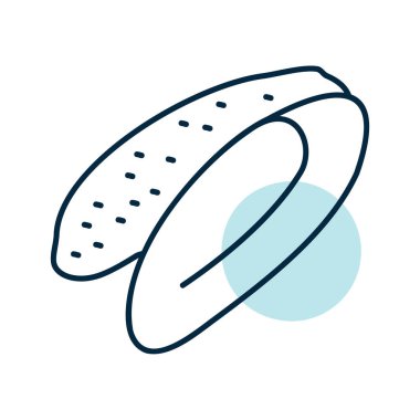 Çiğ ördek filetosunun minimalist düz tasarım vektör simgesi. Kümes hayvanları, yemek tarifleri veya gurme yemek tasarımı için ideal.