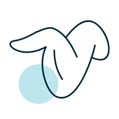 Kahverengi tavuk kanadı ya da kümes hayvanı etinin minimalist düz çizgisi çizimi. Yemek, restoran ve ızgara menüleri veya ambalaj için ideal