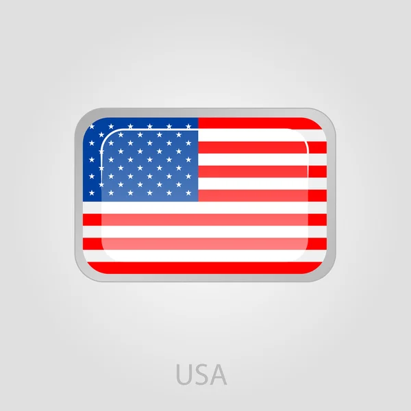 Pulsante bandiera Stati Uniti d'America — Vettoriale Stock