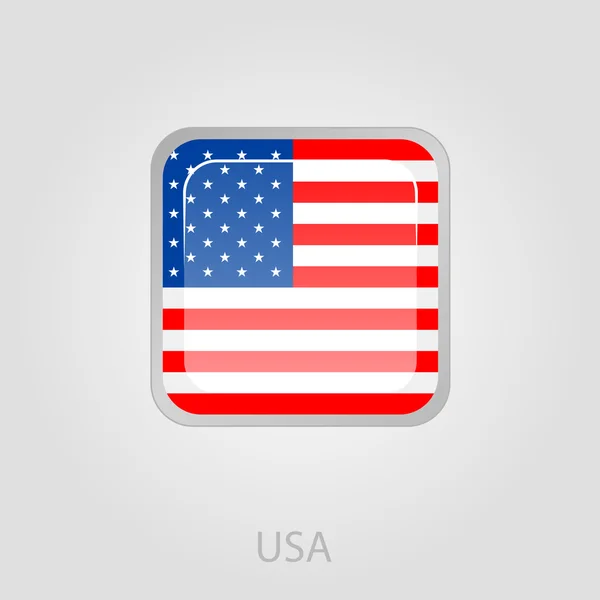 Bouton drapeau des États-Unis d'Amérique — Image vectorielle