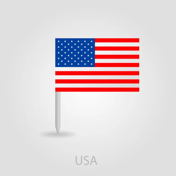 Spojené státy americké vlajky pin mapa ikona — Stockový vektor