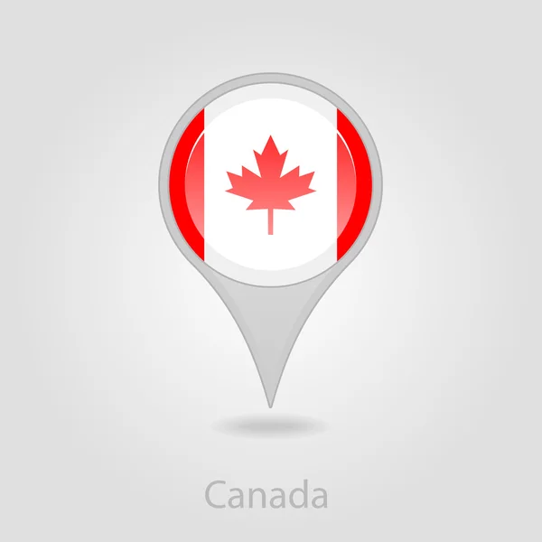 Kanada vlajku pin mapa ikona, vektorové ilustrace — Stockový vektor