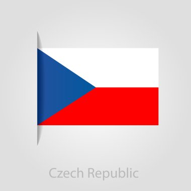 Çek Cumhuriyeti bayrağı, vektör illüstrasyonu