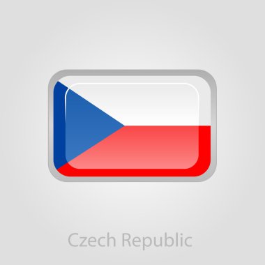 Çek Cumhuriyeti bayrağı düğmesi, vektör çizim