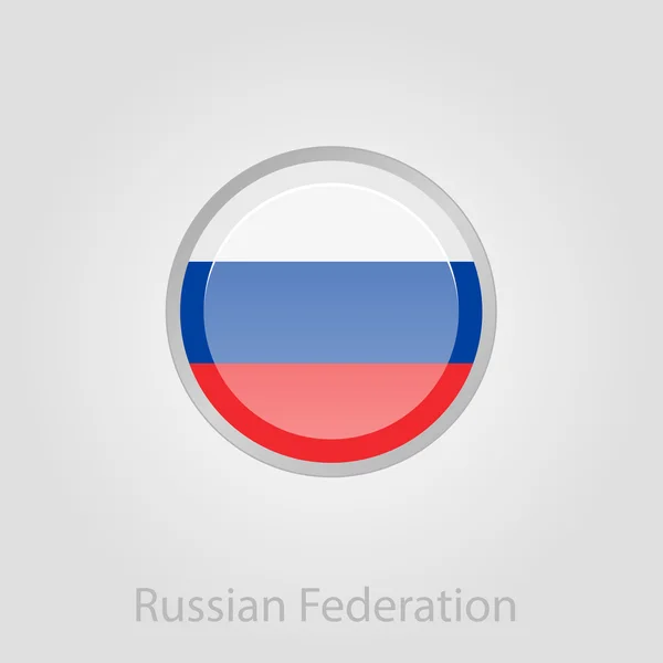 Botón bandera rusa, ilustración vectorial — Vector de stock