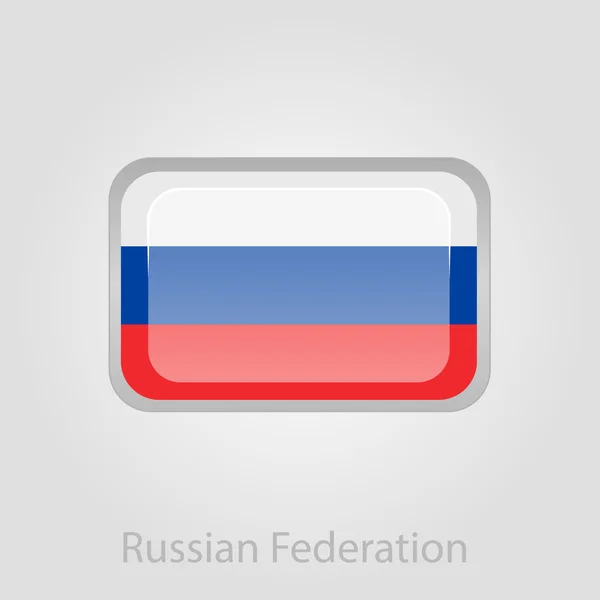 Russian flag button, vector illustration — Stock Vector