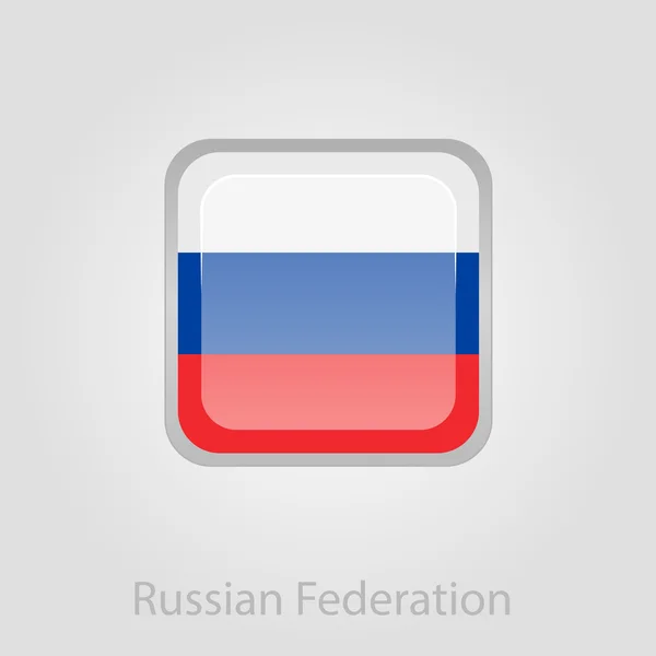Russian flag button, vector illustration — Stock Vector