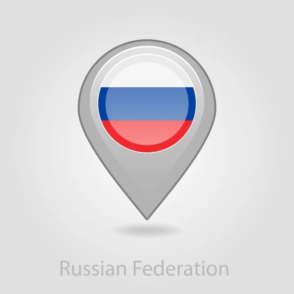 Russische vlag pin Kaartpictogram, vectorillustratie — Stockvector