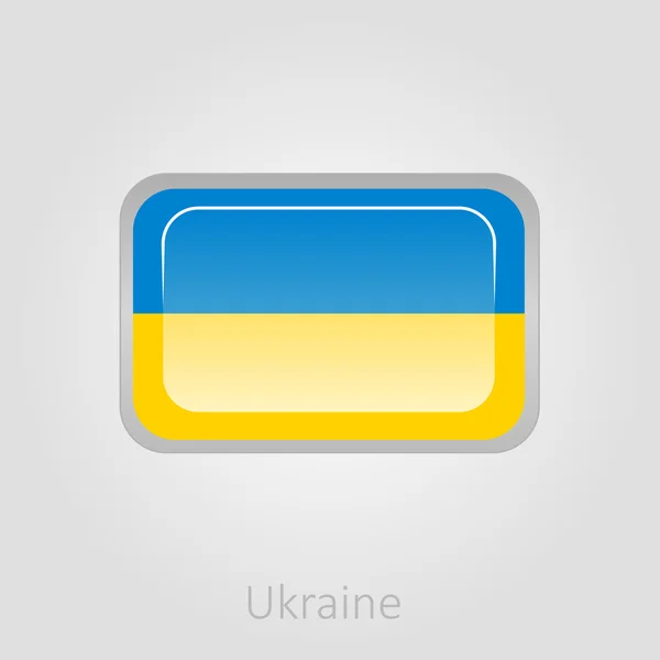 Ukrainische Flagge Taste, Vektorabbildung — Stockvektor