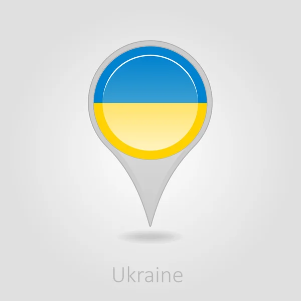 Ukraine flag pin map icon, vector illustration — Stock Vector