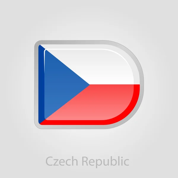 Tjeckiska republiken flagga knappen, vektor illustration — Stock vektor