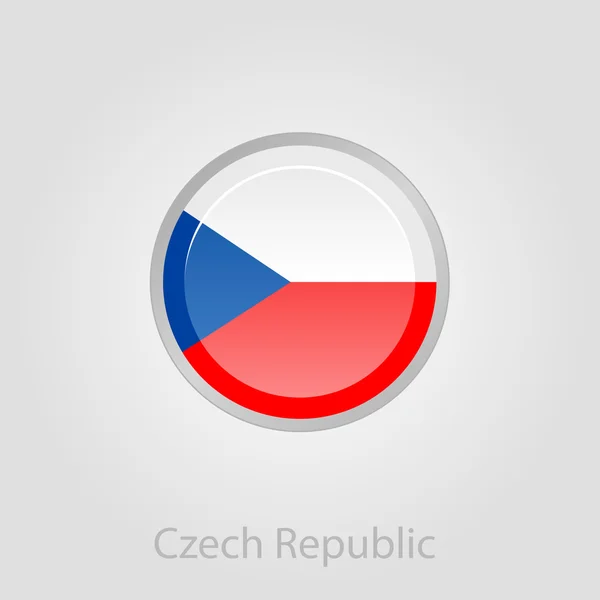 Czech Republic flag button, vector illustration — Stock Vector