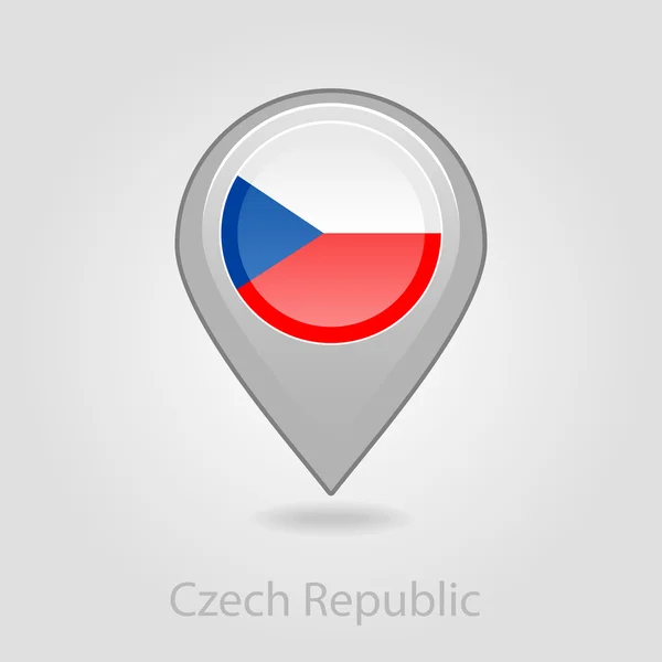 チェコ共和国旗ピン マップ アイコン — ストックベクタ
