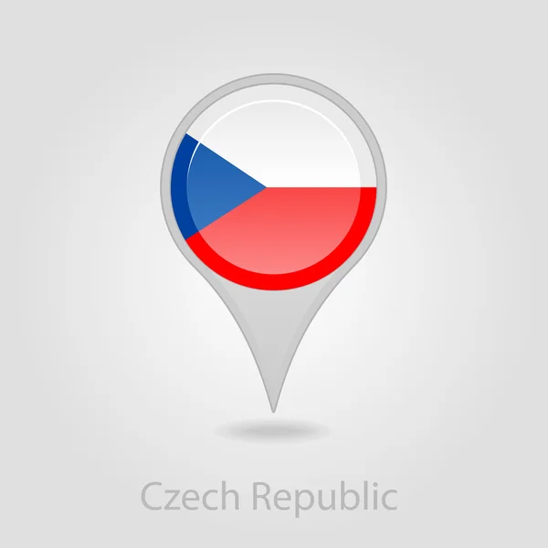 Tschechische Republik Flagge Pin Karte Symbol — Stockvektor