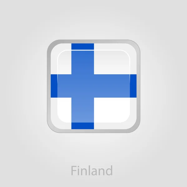 芬兰国旗按钮，矢量图 — 图库矢量图片