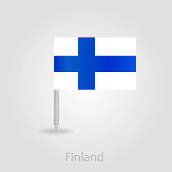 芬兰国旗别针地图图标，矢量图 — 图库矢量图片