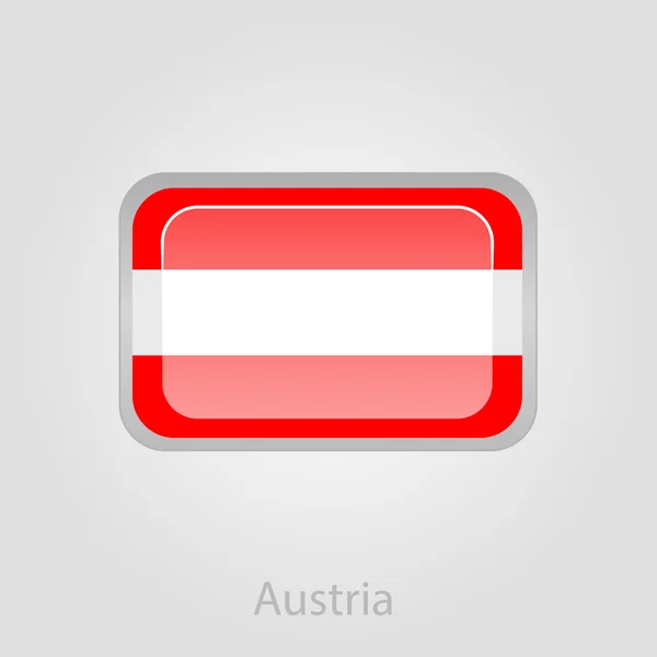 Botón bandera de Austria, ilustración vectorial — Archivo Imágenes Vectoriales