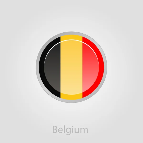 Bélgica botón de la bandera, vector de ilustración — Vector de stock