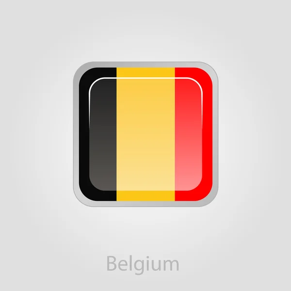 Belgien flagga knappen, vektor illustration — Stock vektor