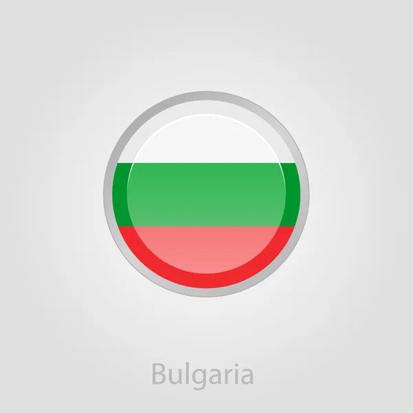 Bulgaria botón de la bandera, vector de ilustración — Archivo Imágenes Vectoriales