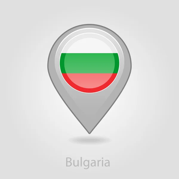 Bulgaristan bayrağı pin harita simgesi, vektör çizim — Stok Vektör