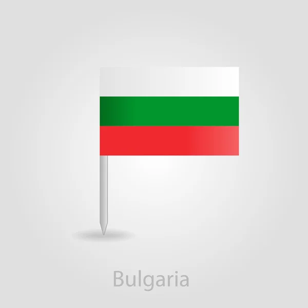 Flaga Bułgarii przypiąć ikonę mapy, ilustracji wektorowych — Wektor stockowy
