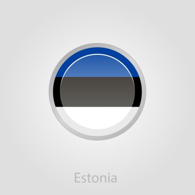 Estonya bayrağı düğmesi, vektör çizim