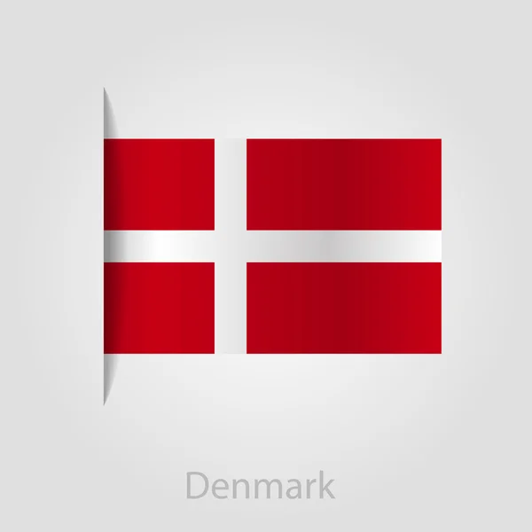 Dánská vlajka, vektorová ilustrace — Stockový vektor