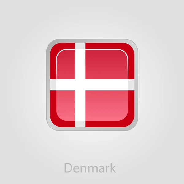 Danimarca tasto bandiera, illustrazione vettoriale — Vettoriale Stock