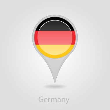Almanya bayrağı pin harita simgesi, vektör çizim