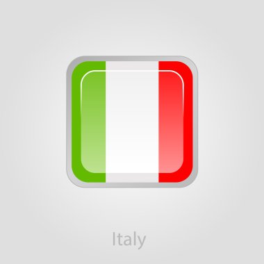 İtalya bayrak düğmesini, vektör çizim
